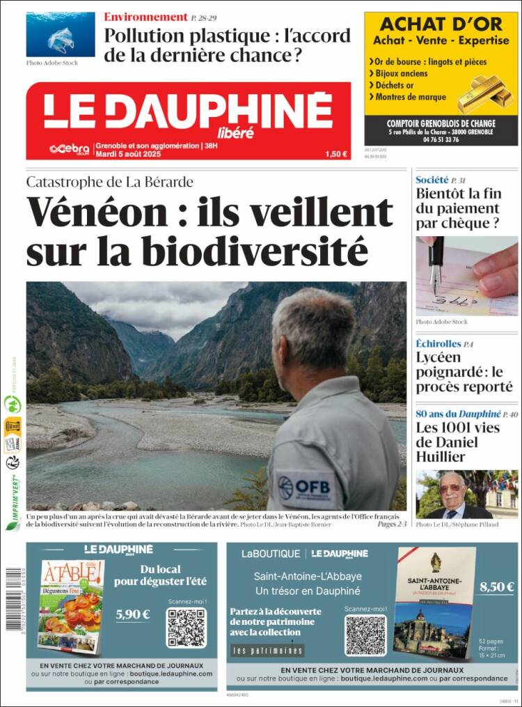 Portada de Le Dauphiné Libéré (France)