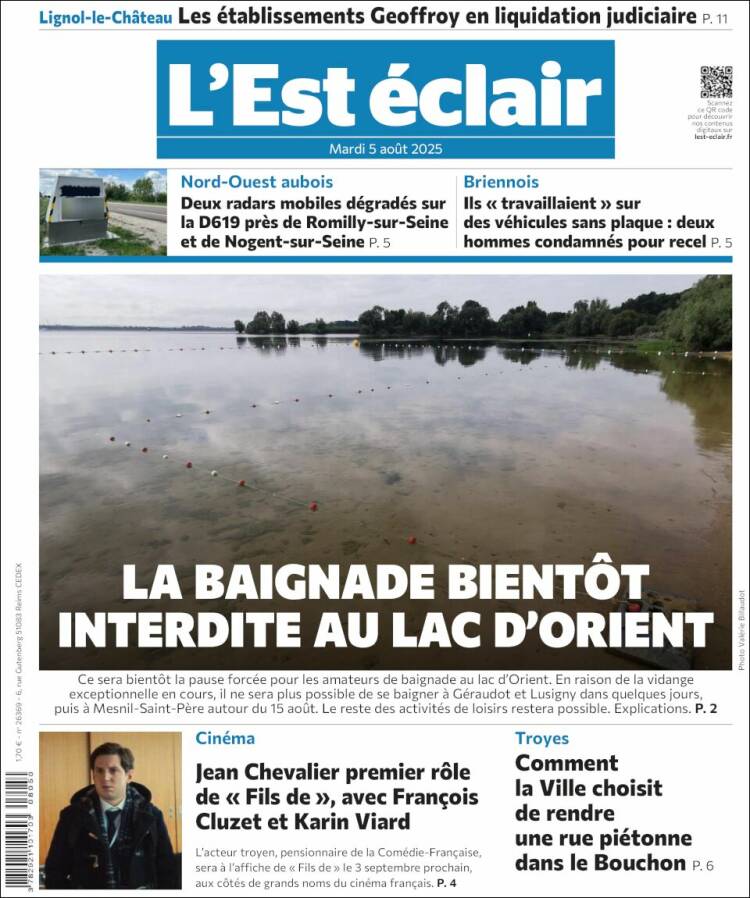 Portada de L'Est Eclair (Francia)