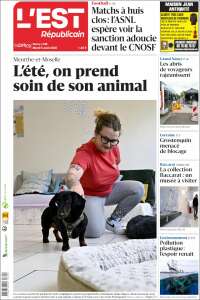 Portada de L'Est Republicain (France)