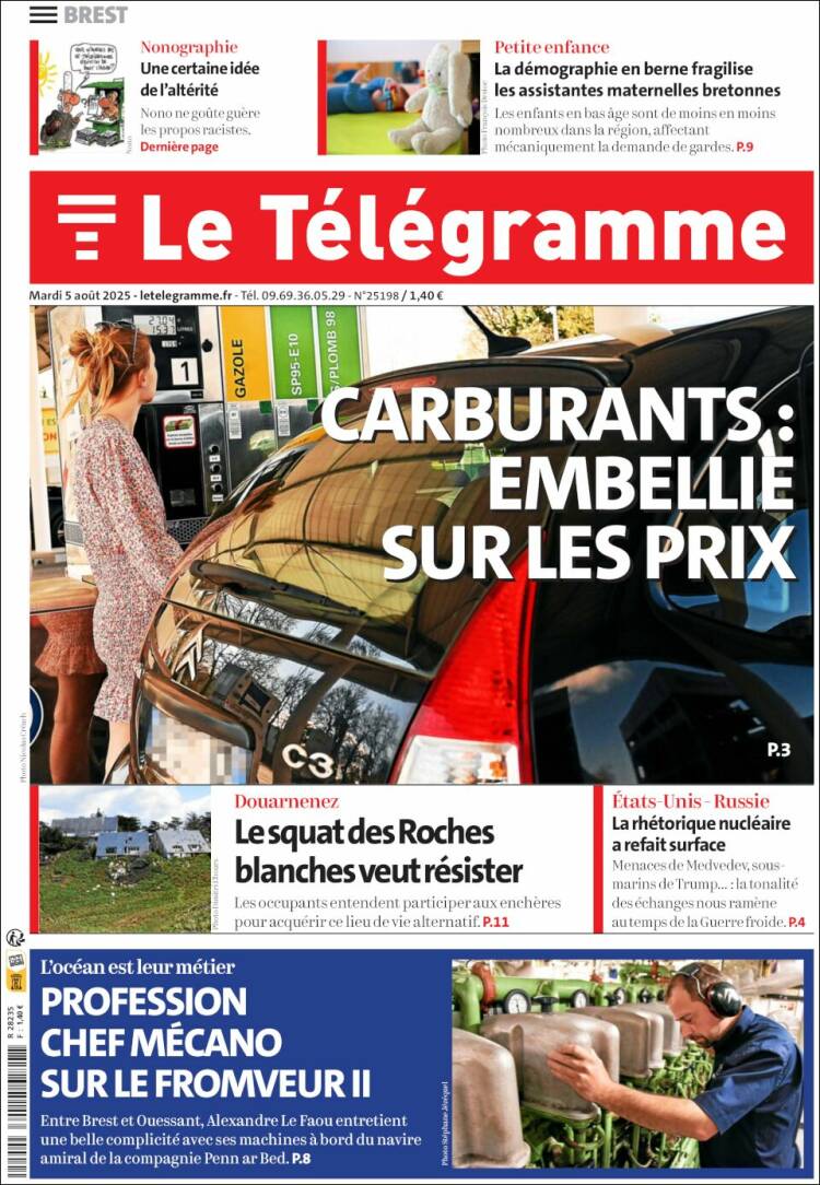 Portada de Télégramme (Francia)