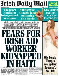 Portada de Irish Daily Mail (Irlande)