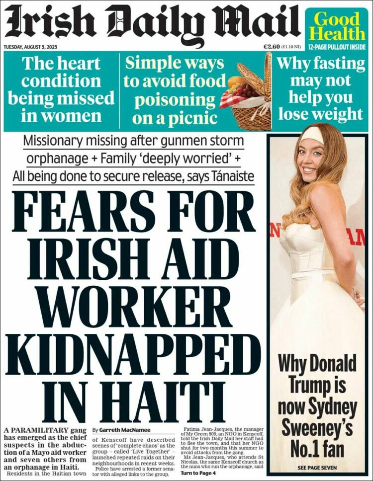 Portada de Irish Daily Mail (Ireland)