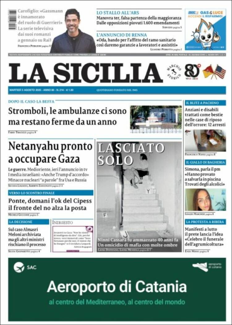 Portada de La Sicilia (Italia)