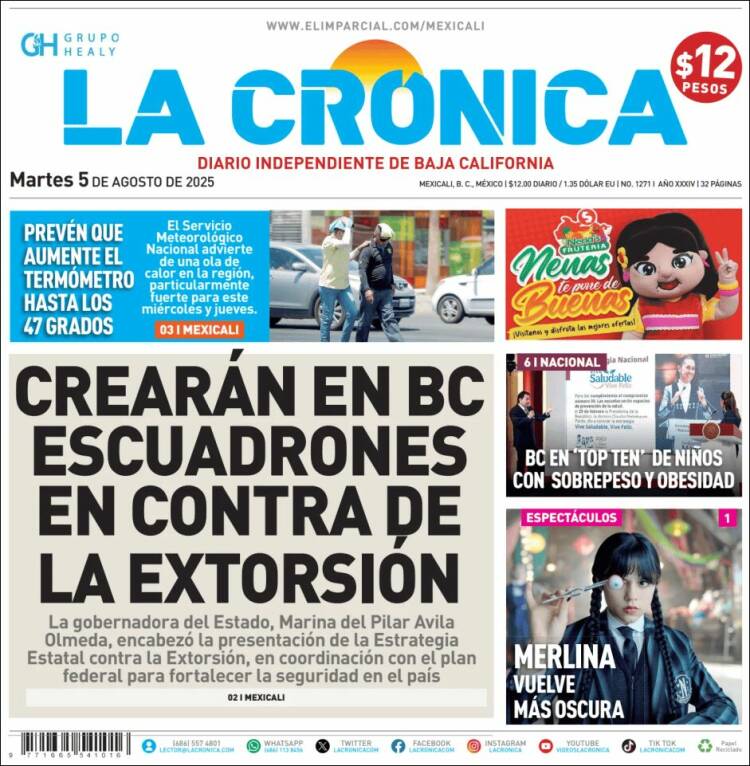 Portada de La Crónica de Baja California (Mexique)
