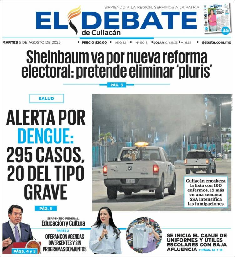 Portada de El Debate de Culiacán (Mexico)