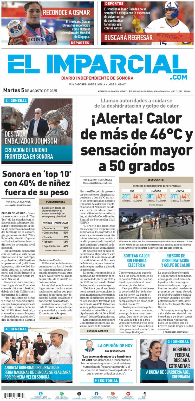 Portada de El Imparcial (Mexico)