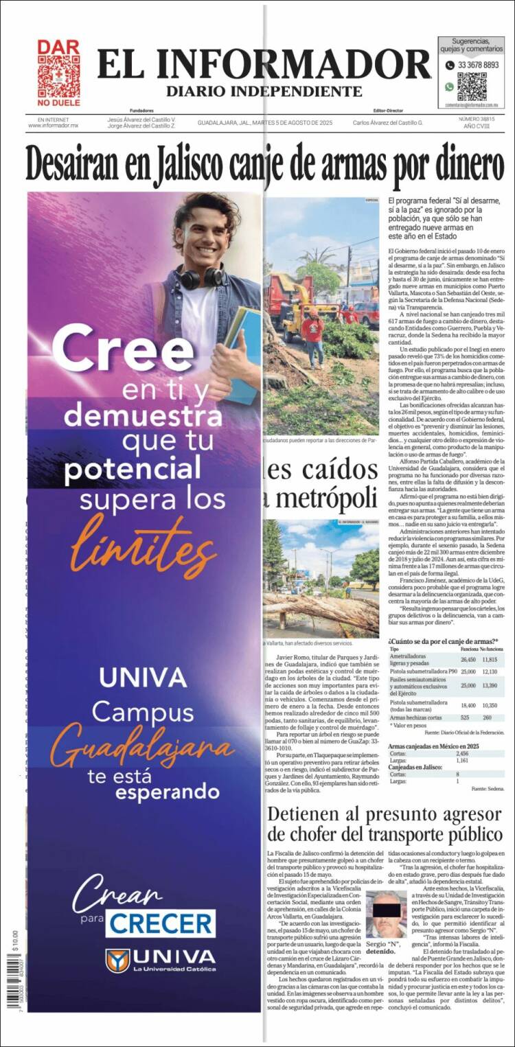 Portada de El Informador (Mexico)