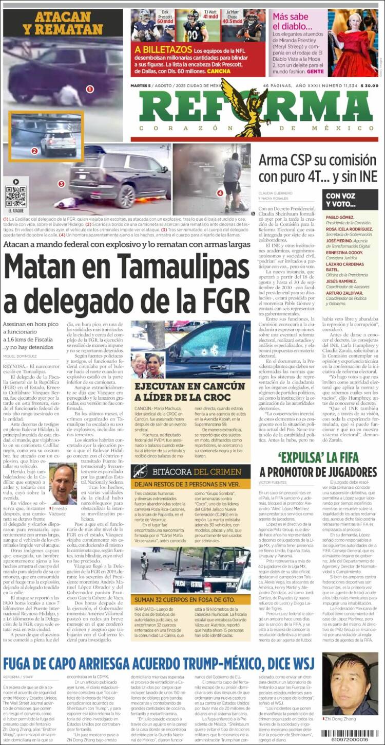 Portada de Reforma (Mexico)