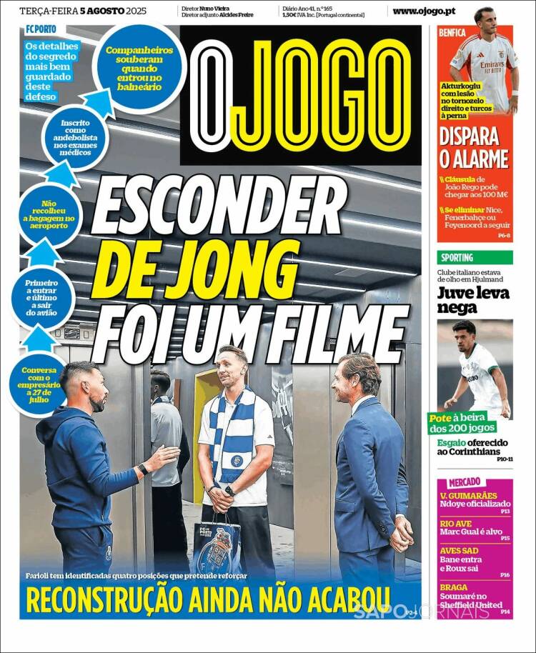Portada de O Jogo (Portugal)