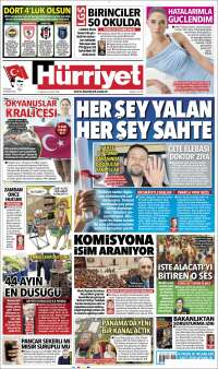 Portada de Hürriyet (Turquía)
