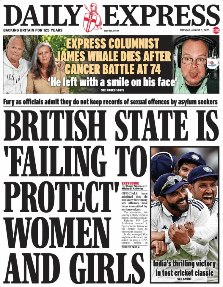 Portada de Daily Express (Reino Unido)