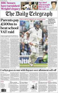 Portada de Daily Telegraph (Reino Unido)
