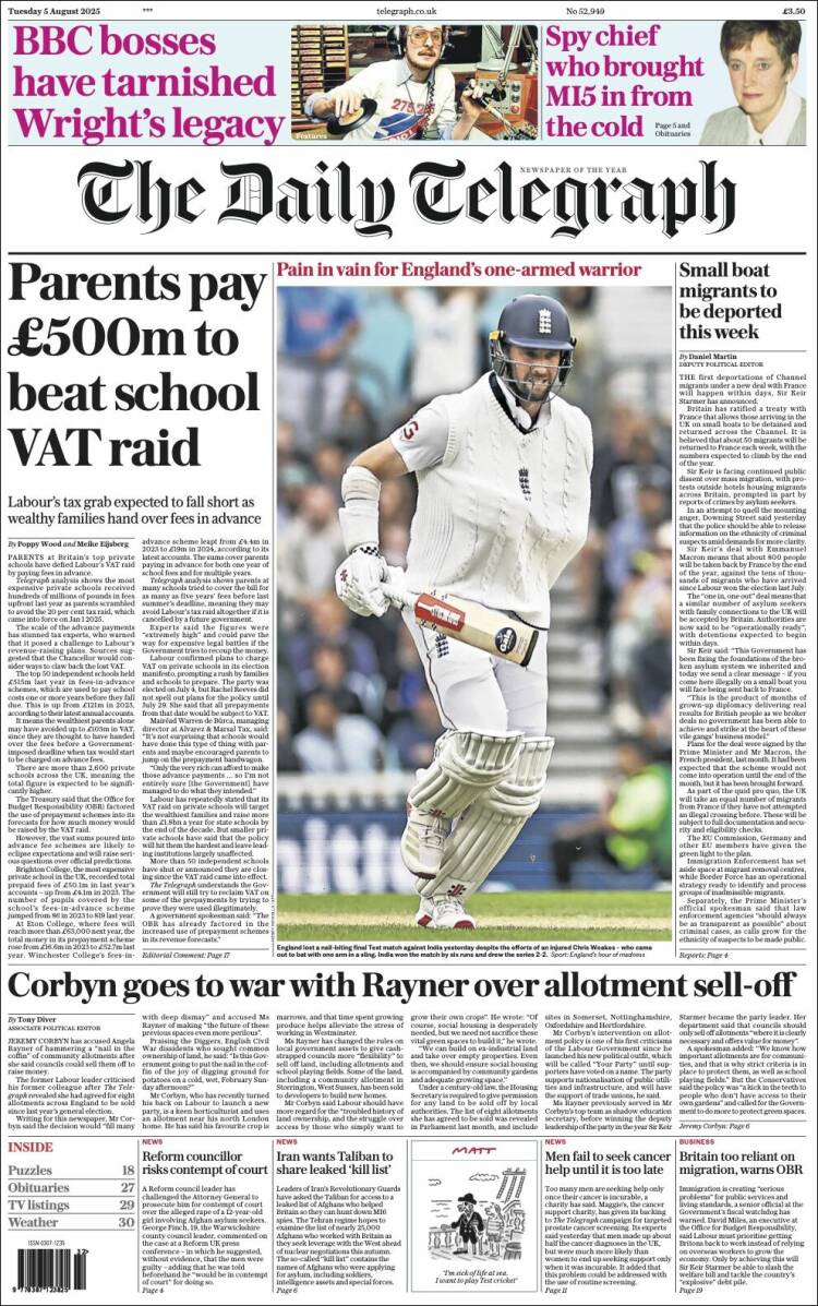 Portada de Daily Telegraph (United Kingdom)