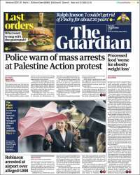 Portada de The Guardian (Reino Unido)