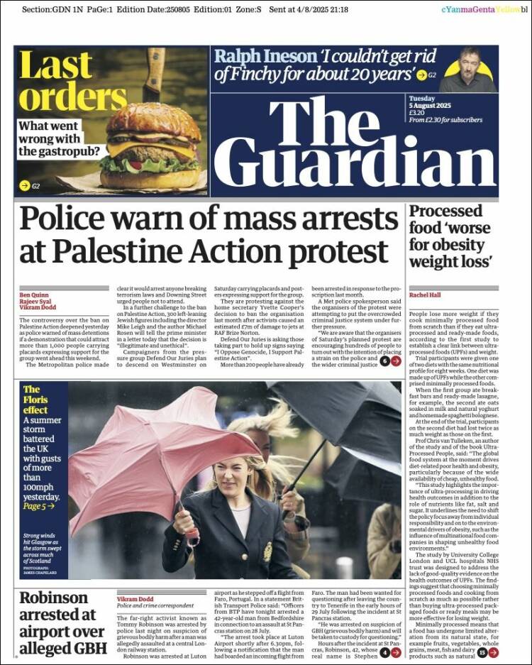 Portada de The Guardian (United Kingdom)