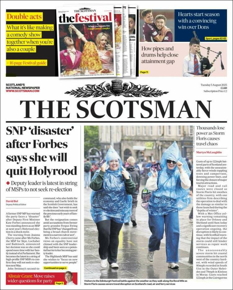 Portada de The Scotsman (Royaume-Uni)