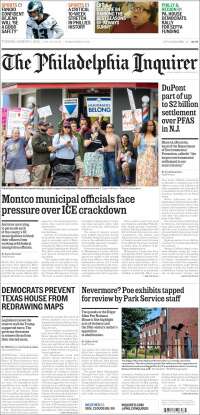 Portada de Philadelphia Inquirer (USA)