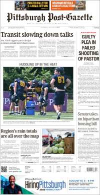 Portada de Pittsburgh Post-Gazette (USA)