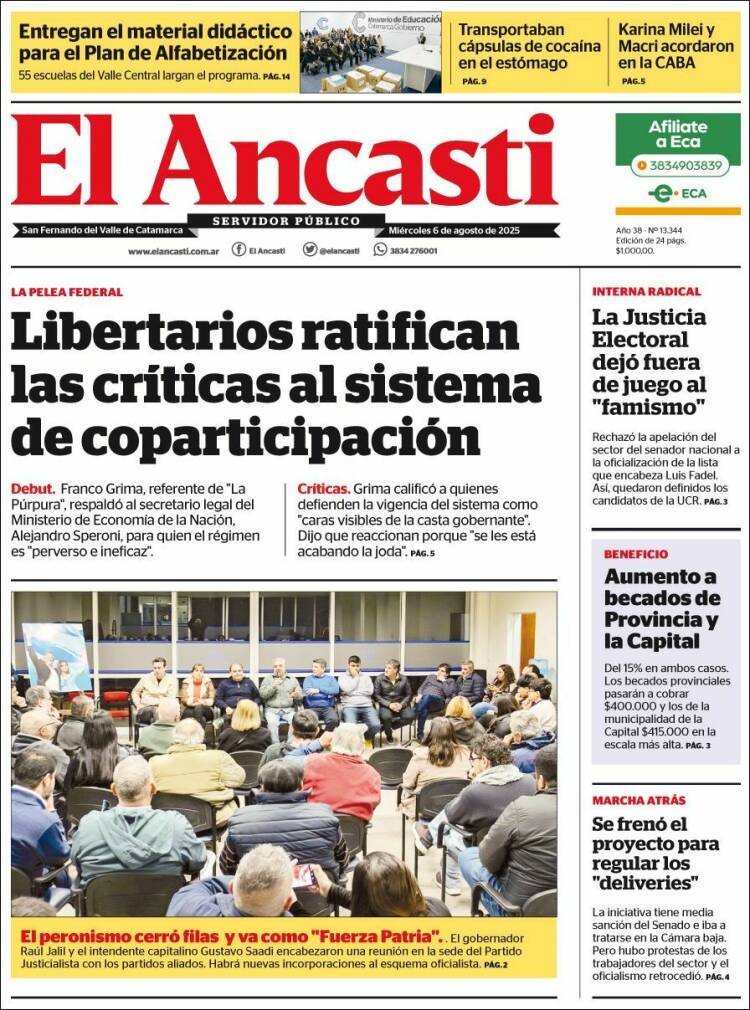 Portada de El Ancasti (Argentina)