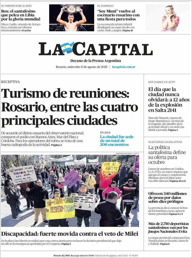 Portada de La Capital - Rosario (Argentina)