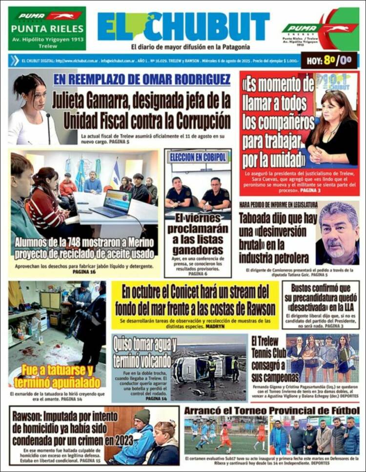 Portada de El Chubut (Argentine)