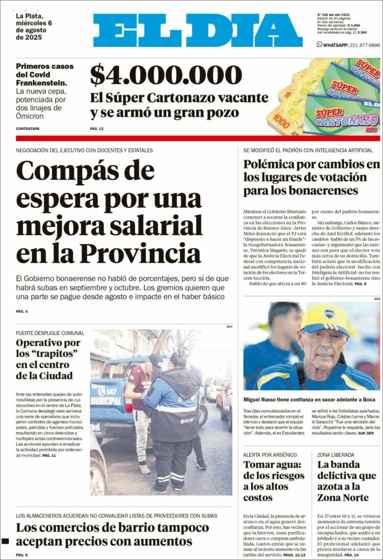 Portada de El Día de la Plata (Argentina)
