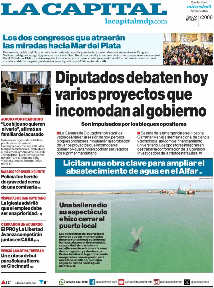 Portada de Diario La Capital - Mar del Plata (Argentine)