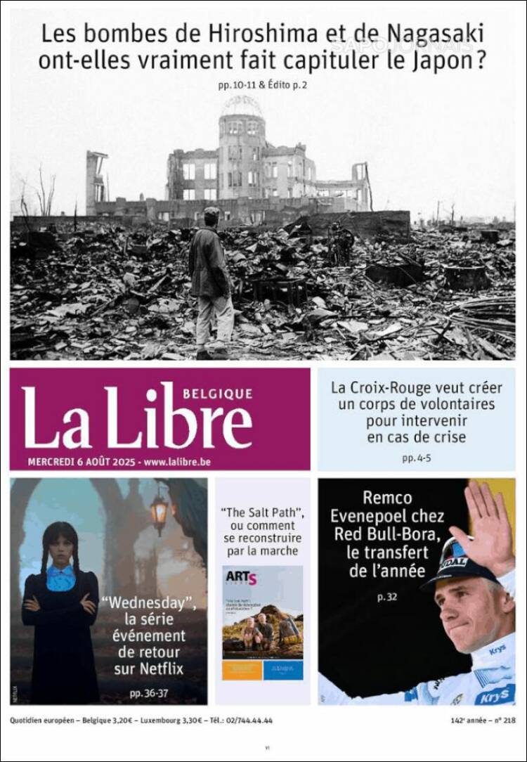 Portada de La Libre.be (Bélgica)