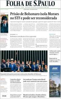 Portada de Folha de São Paulo (Brasil)