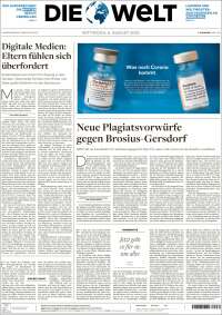 Portada de Die Welt (Germany)