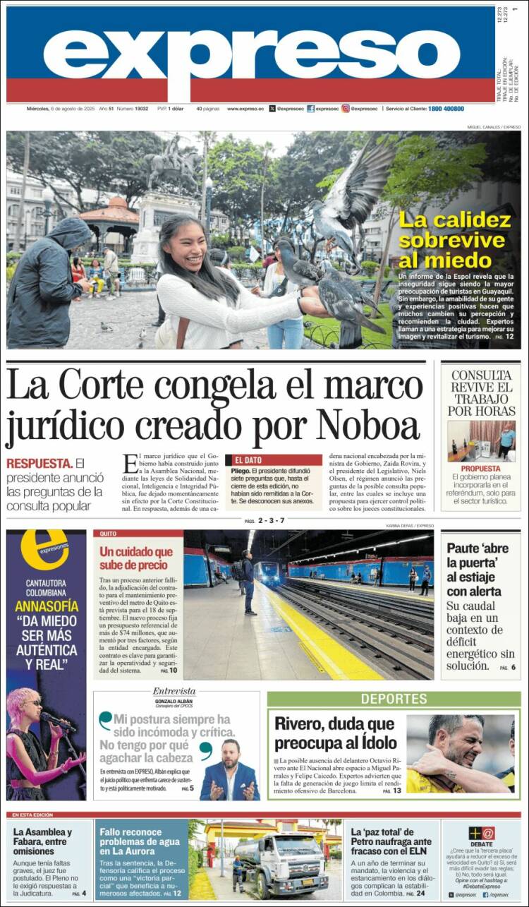 Portada de Expreso (Ecuador)