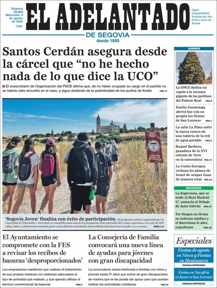 Portada de El Adelantado de Segovia (Spain)