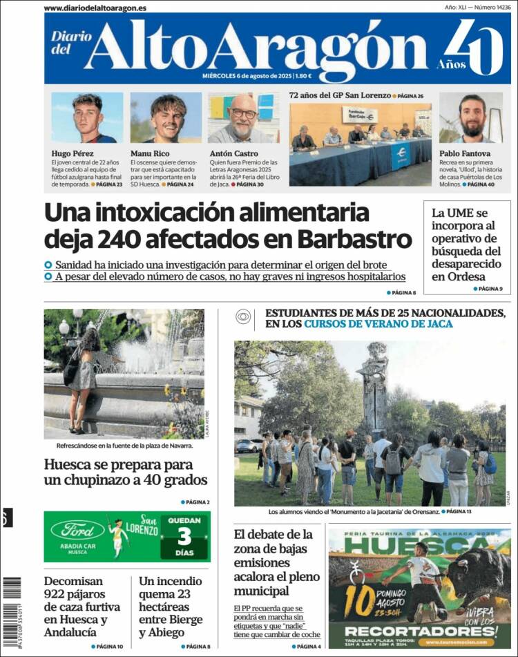 Portada de Diario del AltoAragón (Spain)