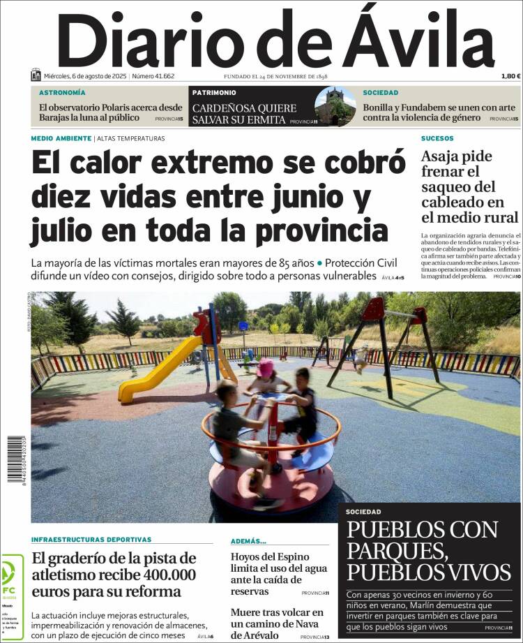 Portada de Diario de Ávila (Spain)