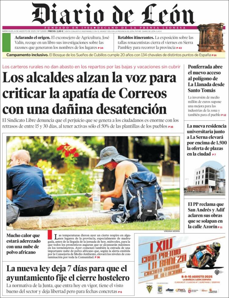 Portada de Diario de León (España)
