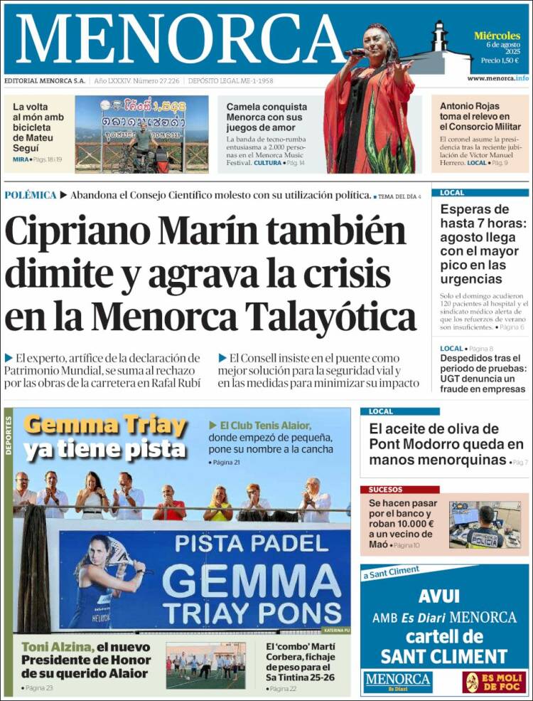 Portada de Menorca - Diario Insular (Spain)