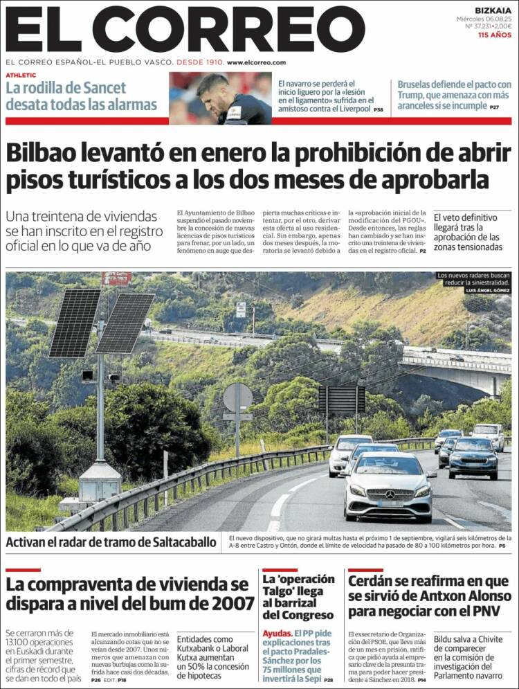 Portada de El Correo (Spain)