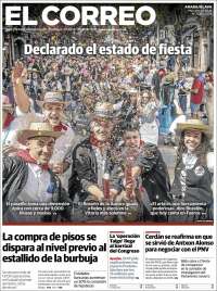 Portada de El Correo - Álava (España)