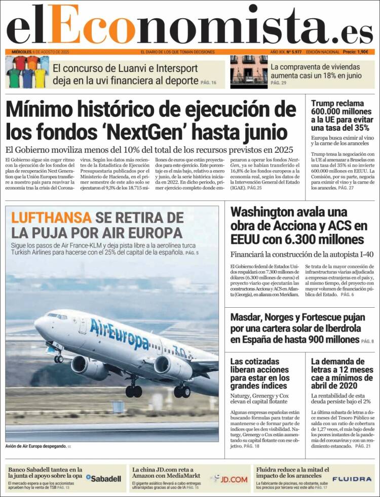 Portada de El Economista (Spain)