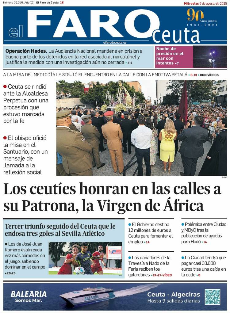 Portada de El Faro de Ceuta (Espagne)