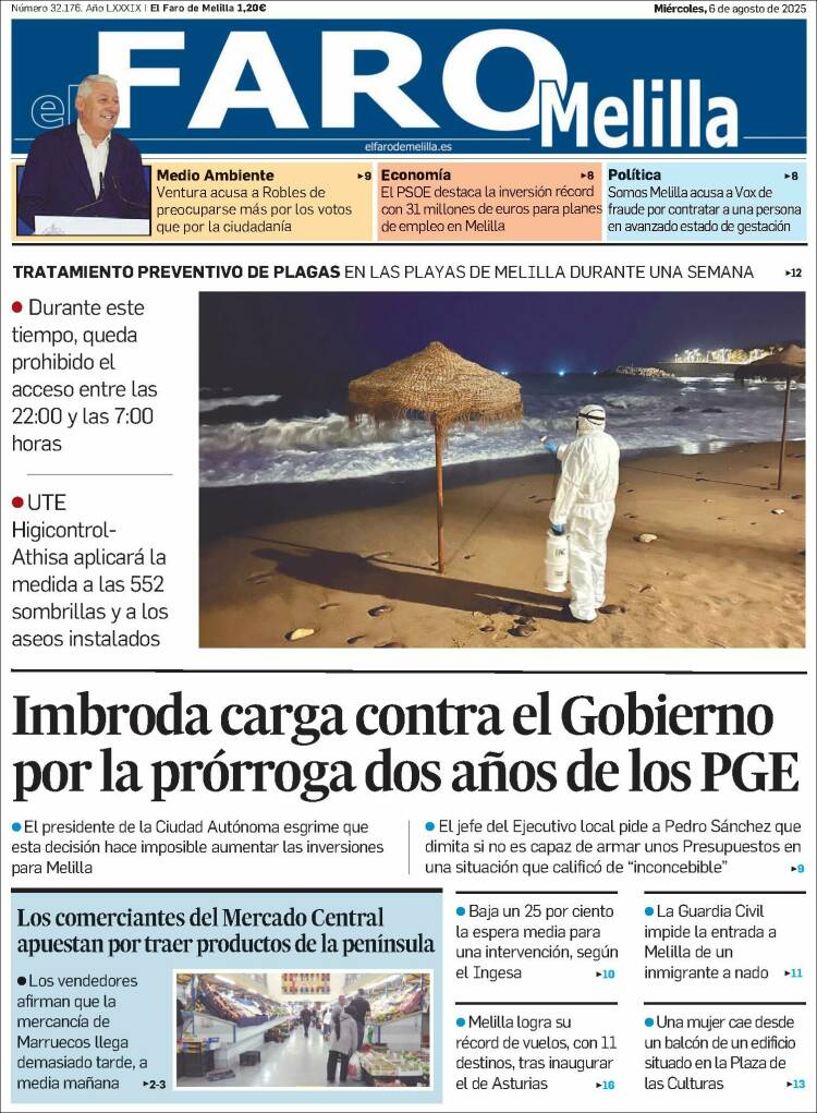 Portada de El Faro de Melilla (España)