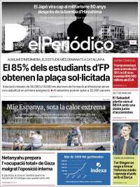 Portada de El Periódico de Catalunya (España)