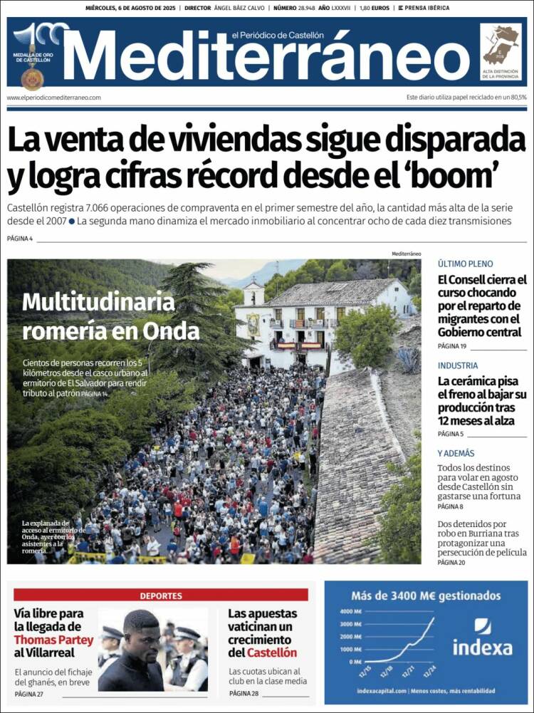 Portada de El Periódico Mediterraneo (España)