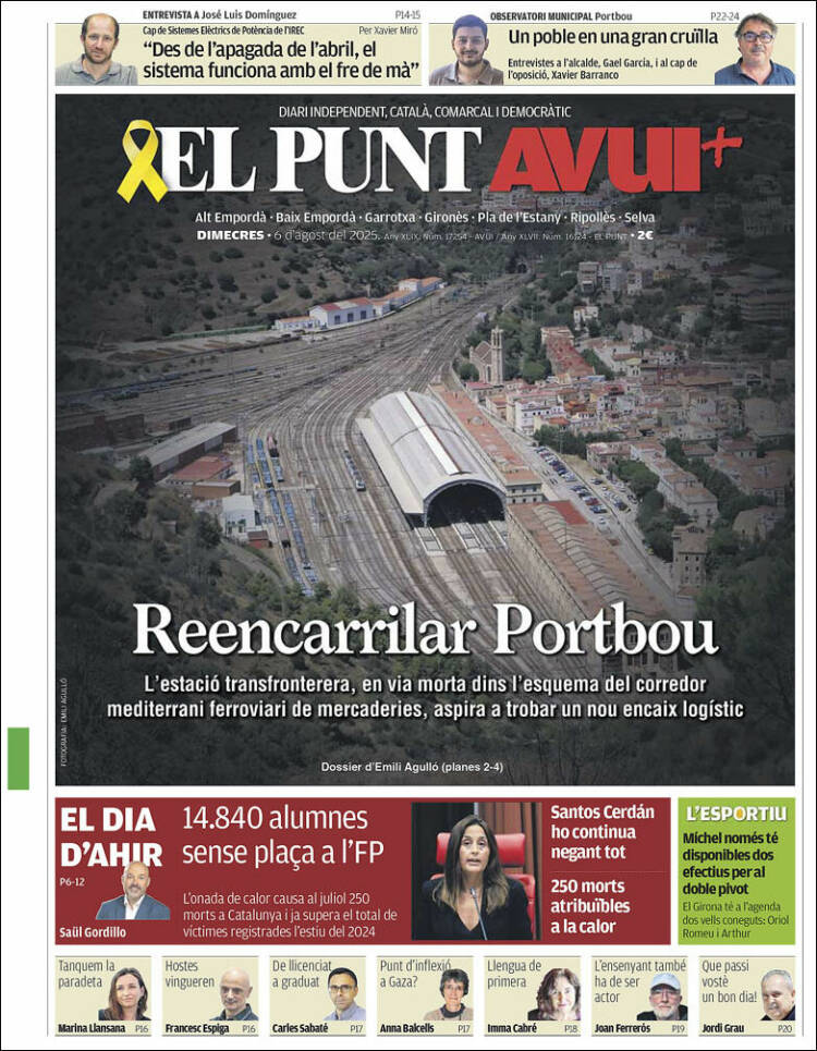 Portada de El Punt Avui - Girona (Espagne)