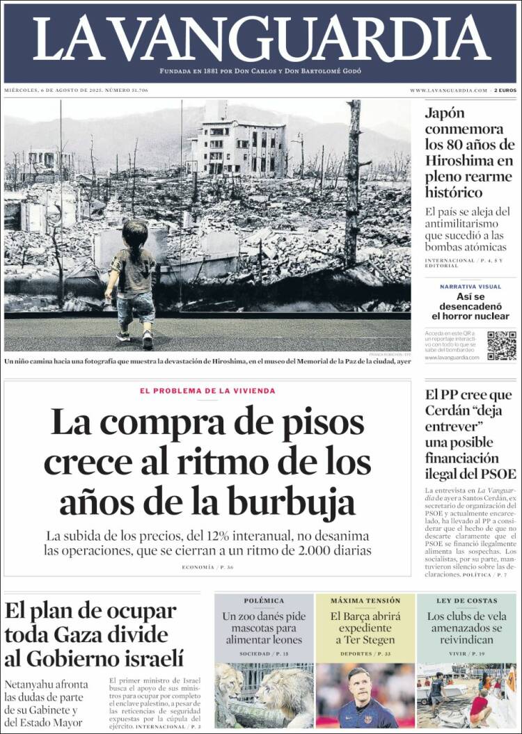 Portada de La Vanguardia (Spain)