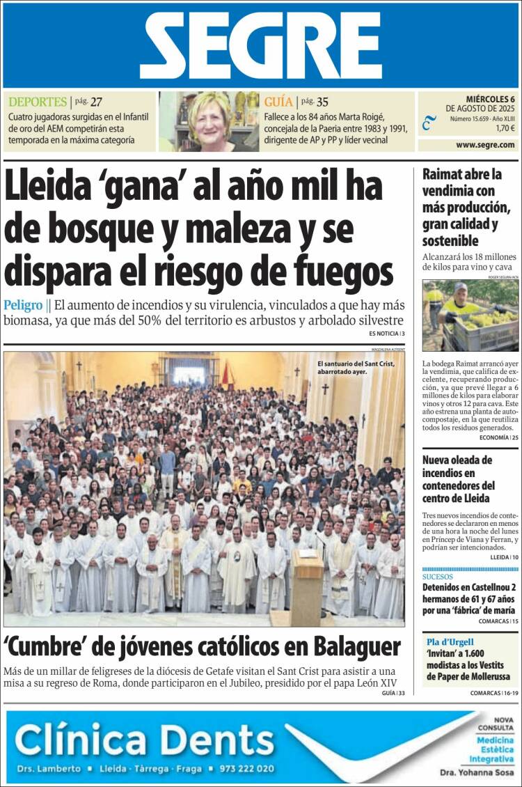 Portada de Segre  (Spain)