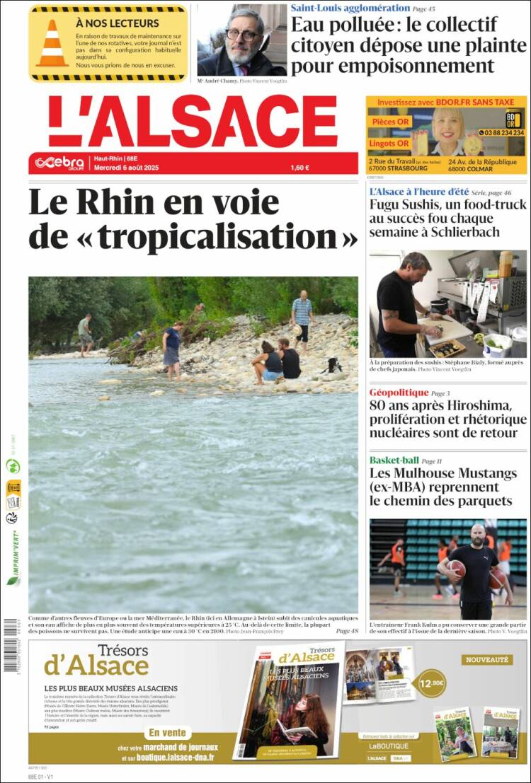 Portada de Journal L'Alsace (France)