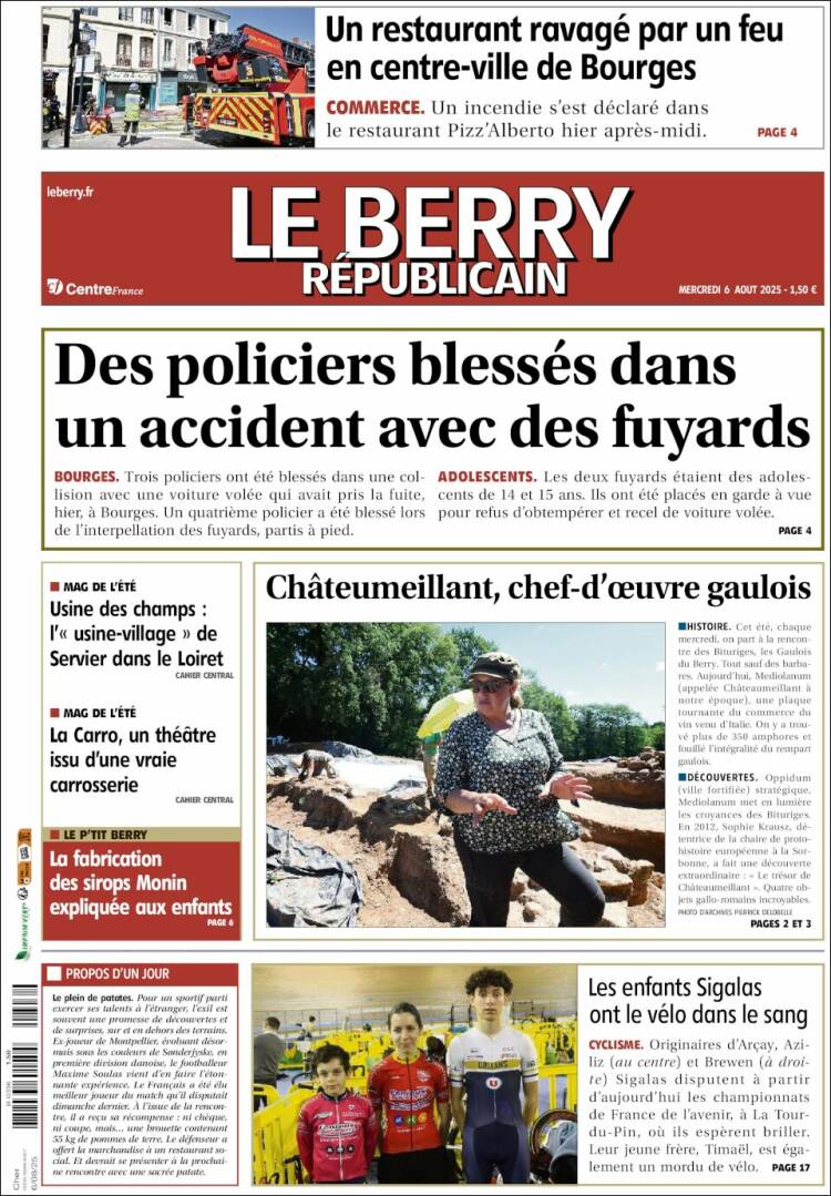 Portada de Berry Republicain (Francia)