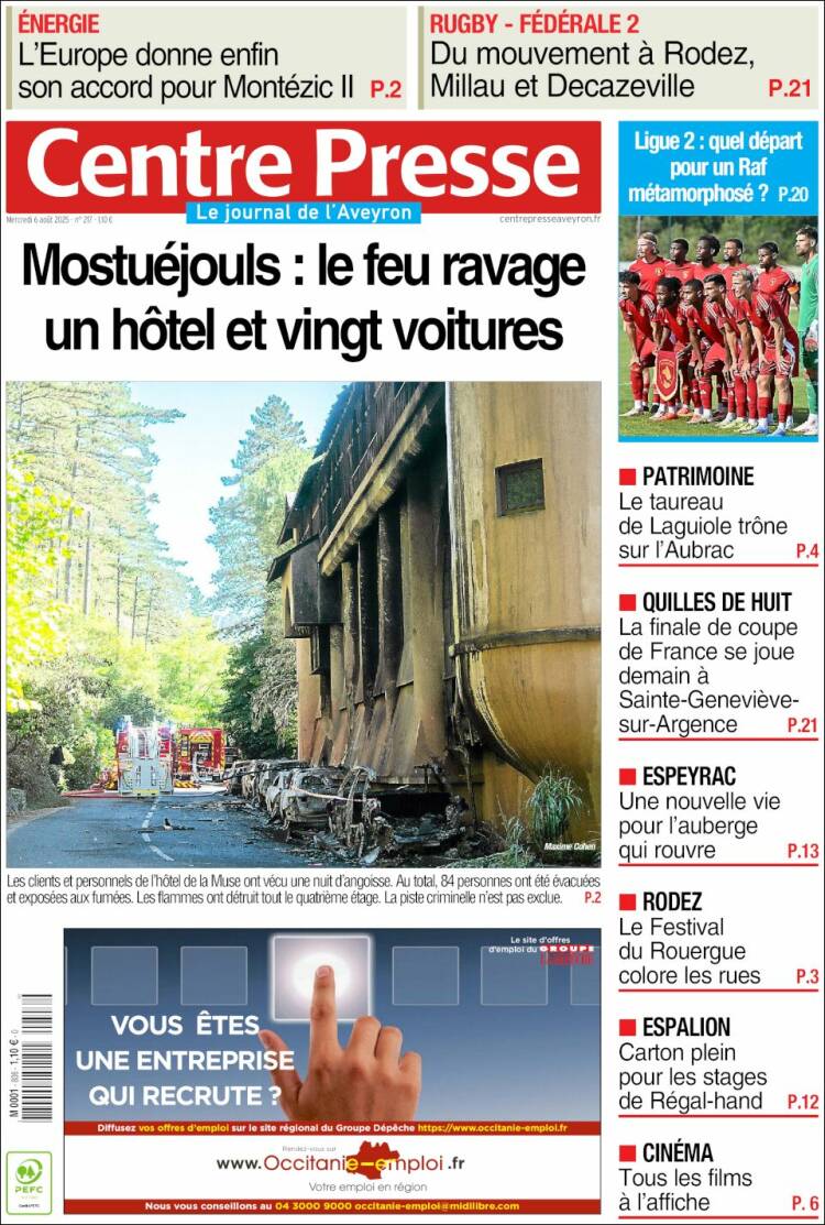 Portada de Centre Presse (France)