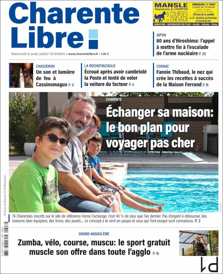 Portada de Charente Libre (France)